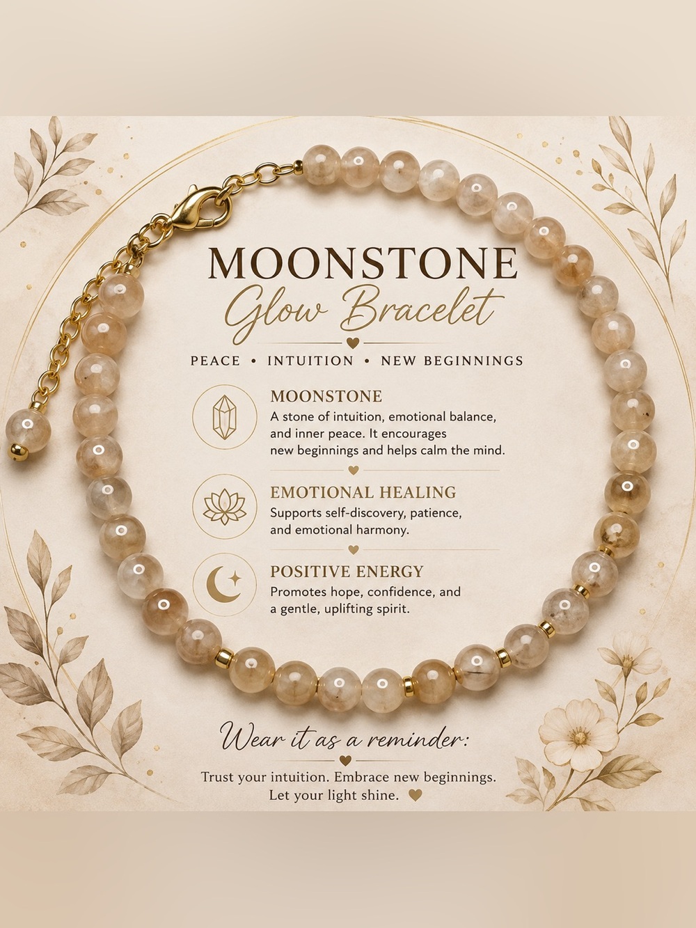 Golden Glow Bead Bracelet